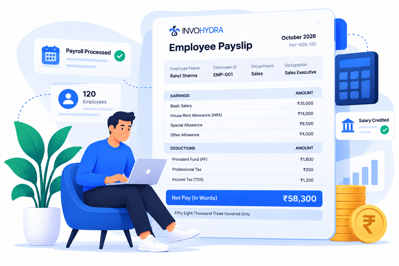 InvoHydra Payroll Payslip